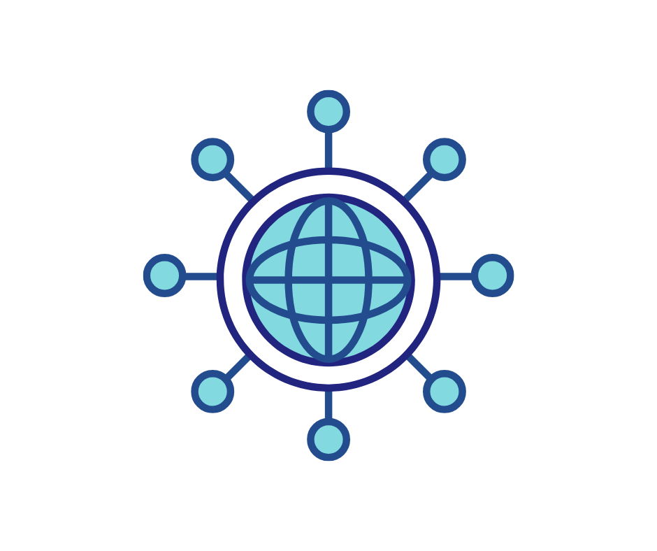 Digital Global with connection points and circles around it